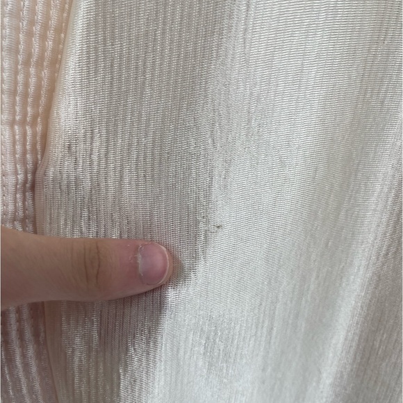 Vintage 80s Nylon Anthony Richards Long Lightweight Cream Robe with Pockets Larg - Picture 2 of 12